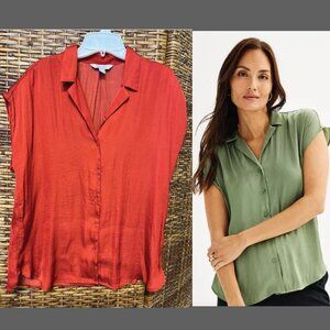 Nine West silky top in burnt orange, Size M